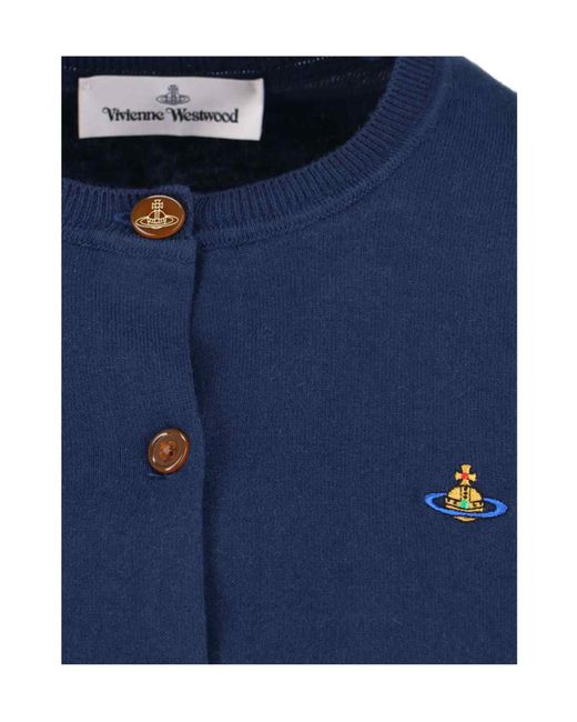Vivienne Westwood Blue Orb Buttoned Long-Sleeved Cardigan