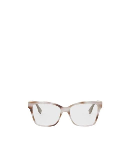 Fendi White Eyewear Square-Frame Glasses
