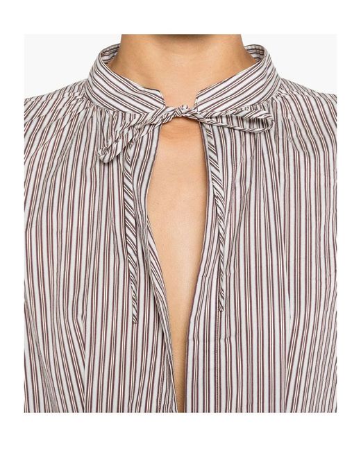 Dries Van Noten Gray Denvo Striped Silk-Blend Long Dress