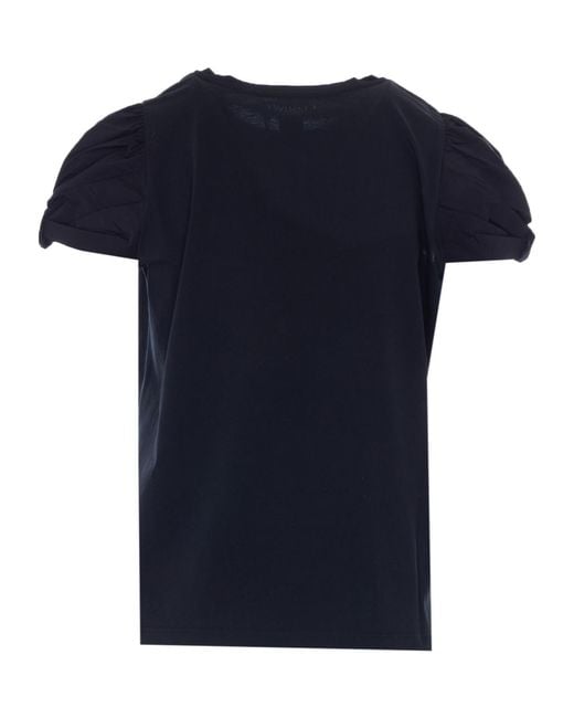 Twinset Blue Bow Sleeve T-Shirt