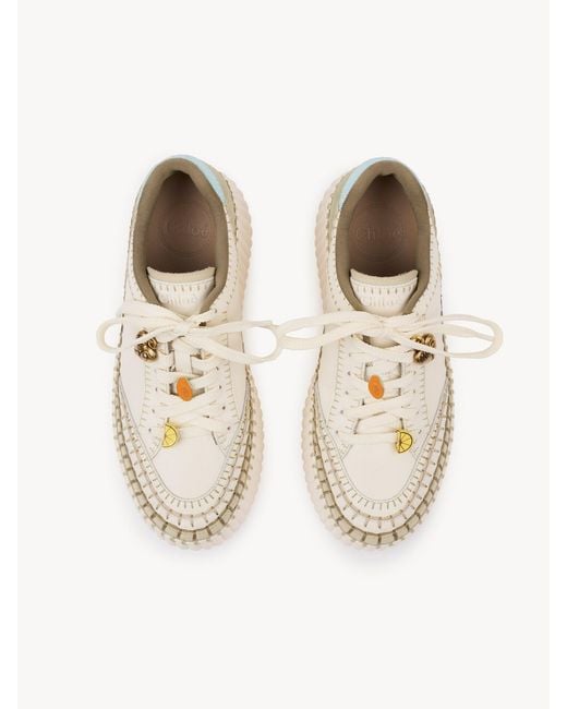 Chloé Natural Chloé Nama Wedge Sneakers