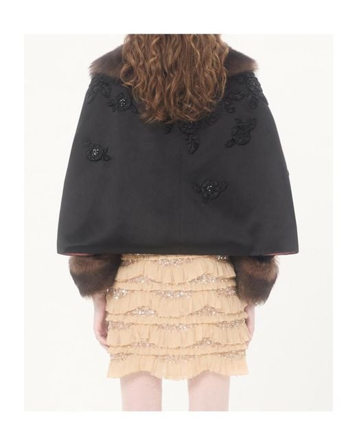 Valentino Black Long-Sleeved Shawl