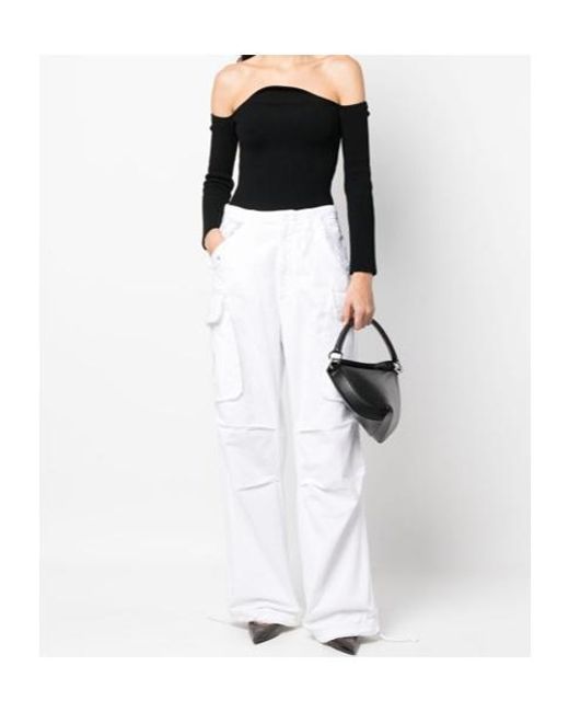 DARKPARK White Ripped-Detail Wide-Leg Trousers