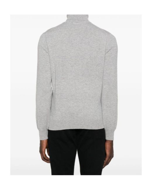 Gran Sasso Gray Turtleneck Cashmere Sweater for men