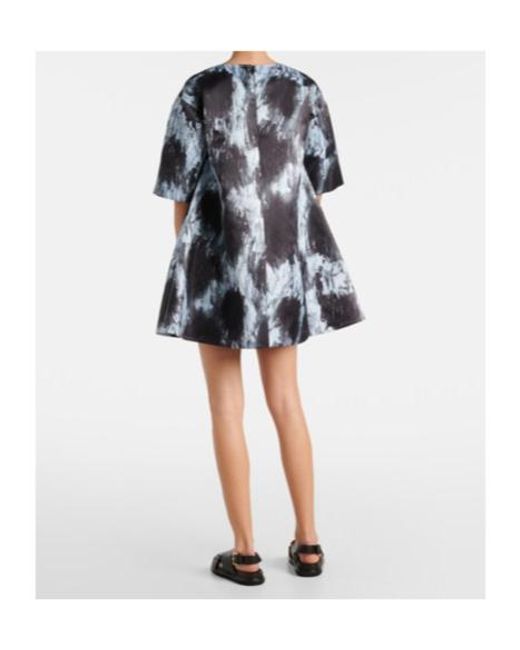 Marni Gray Leopard-Print Duchesse Satin Minidress