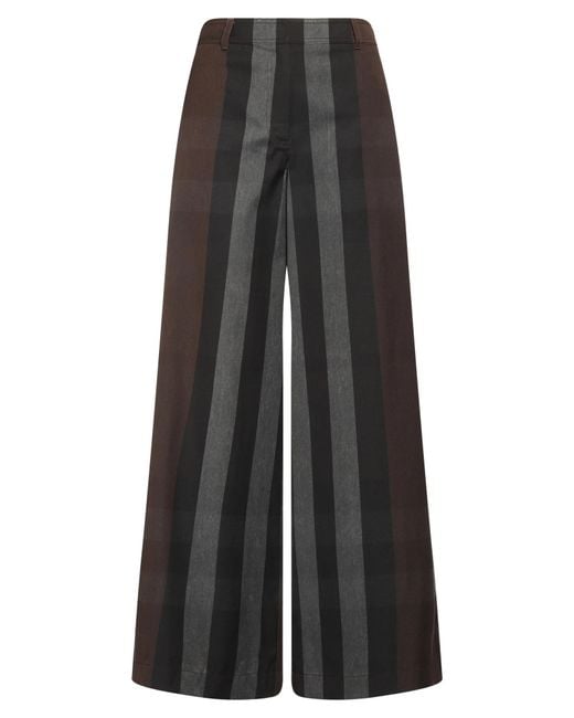 Burberry Black Loosefit Printed Trousers