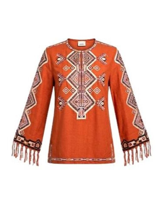 Isabel Marant Red Colorful Loose Top