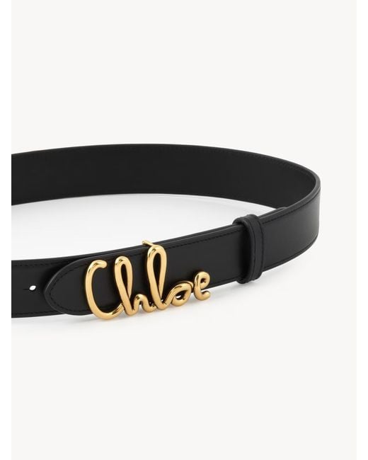 Chloé White Chloé Iconic Logo Plaque Belt