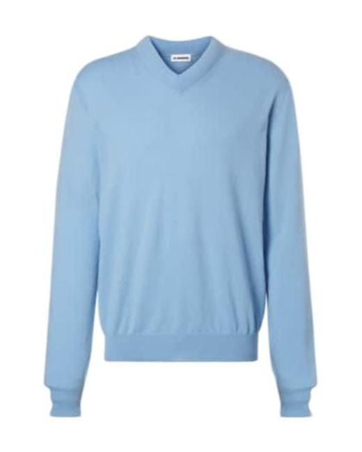 Jil Sander Blue Wool Sweater for men