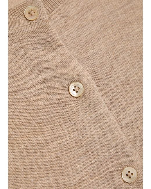 Anine Bing Natural Moni Wool And Cashmere-Blend Cardigan