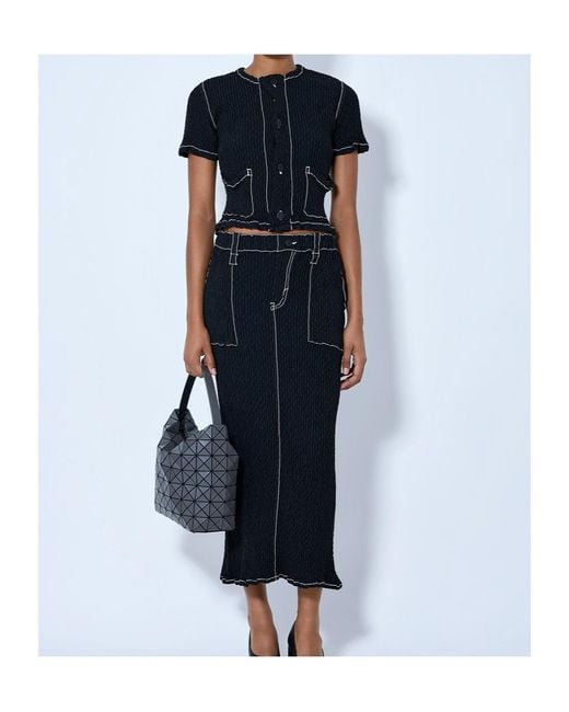 Issey Miyake Blue Wavelet Ensemble Cardigan