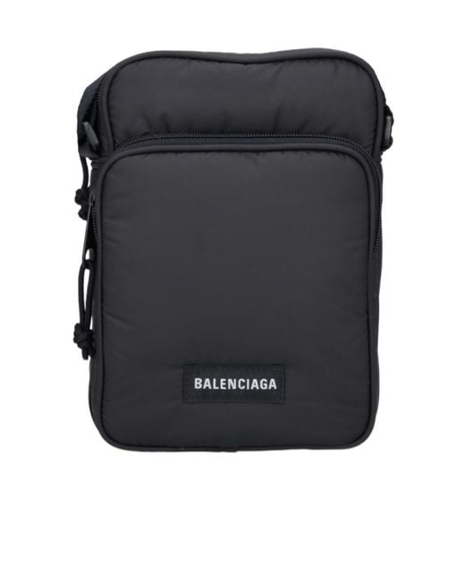 Balenciaga Black Explorer Zipped Crossbody Bag for men