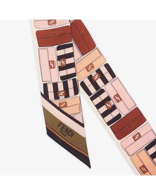 Fendi White Multicolour Silk Bandeau