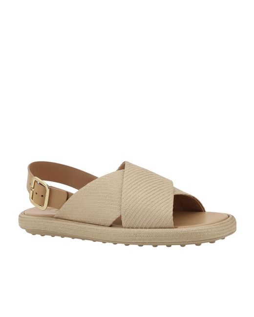 Tod's Brown Crisscrossed Strap Sandals