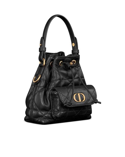 Dior Black Caro Nano Bucket Bag