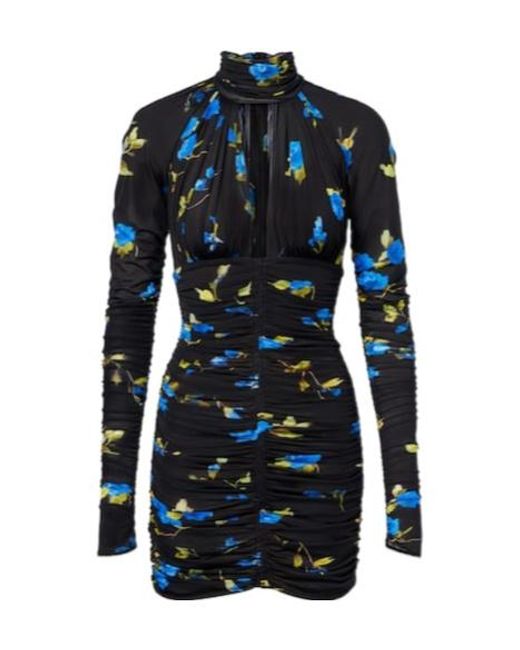 Blumarine Blue Cutout Floral Jersey