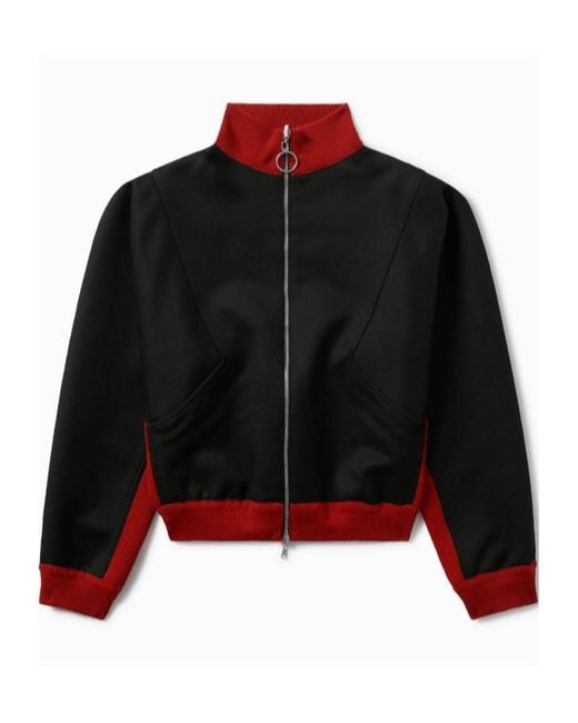 1989 STUDIO Red Ribbed Collar Coat