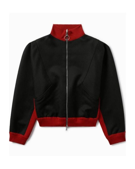 1989 STUDIO Red Ribbed Collar Coat
