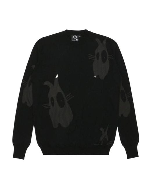 McQ Alexander McQueen Black Logo Round Neck Sweater for men