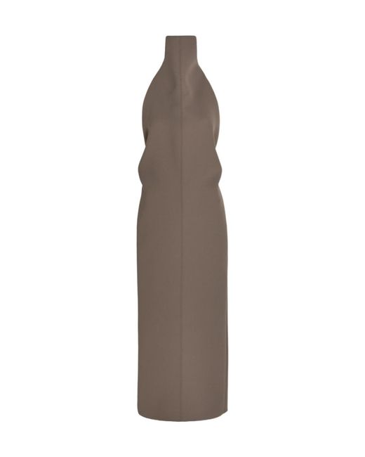 Khaite Brown Roxanne Open-Back Crepe Midi Dress