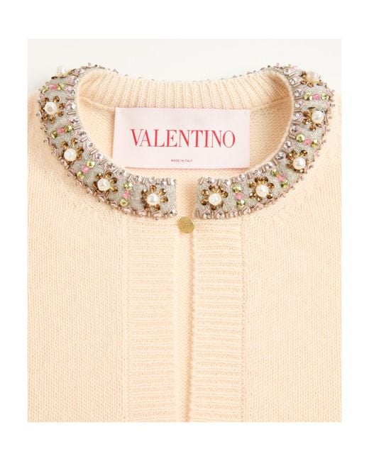 Valentino Natural Embellished Long-Sleeved Jumper