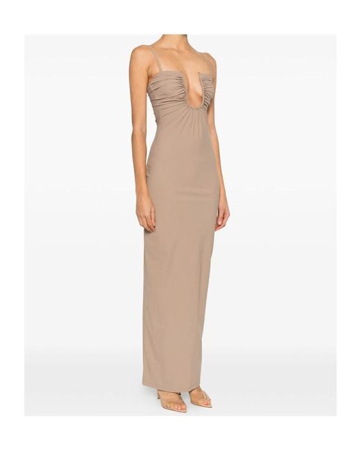 Christopher Esber White Ruched Midi Dress