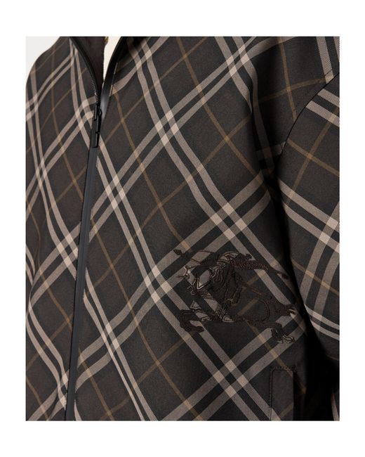 Burberry Gray Checkered Hooded Jacket for men