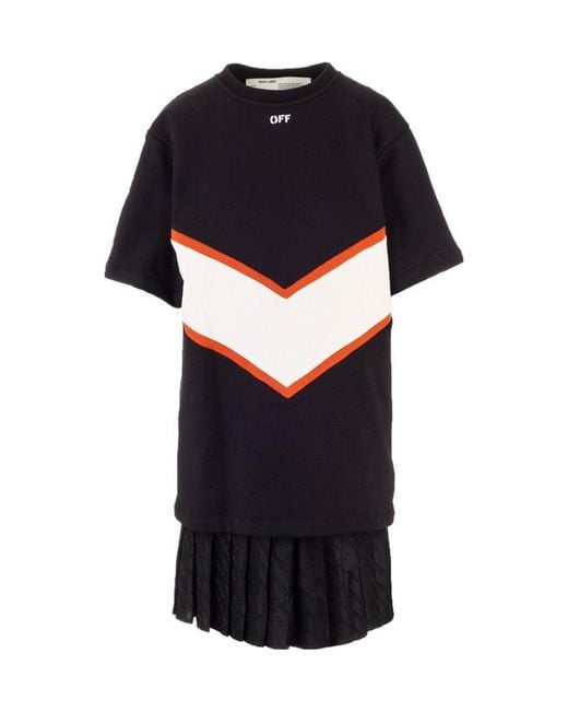 Off-White c/o Virgil Abloh Black Contrasting Panels T-Shirt Dress