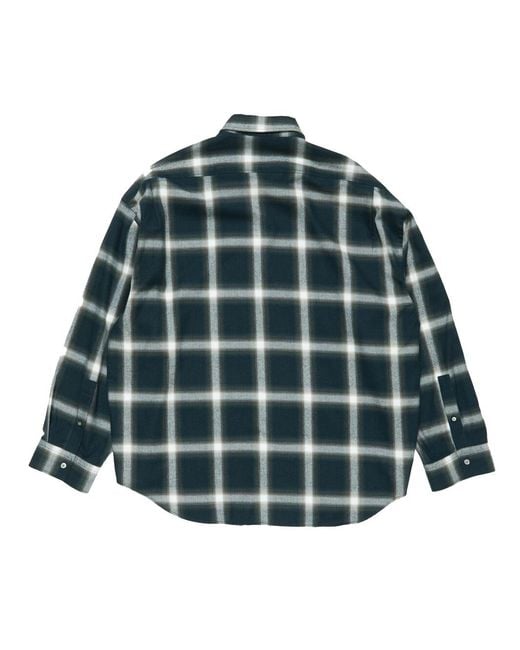 Acne Green Relaxed Fit Long-Sleeve Shirt With Classic Collar for men