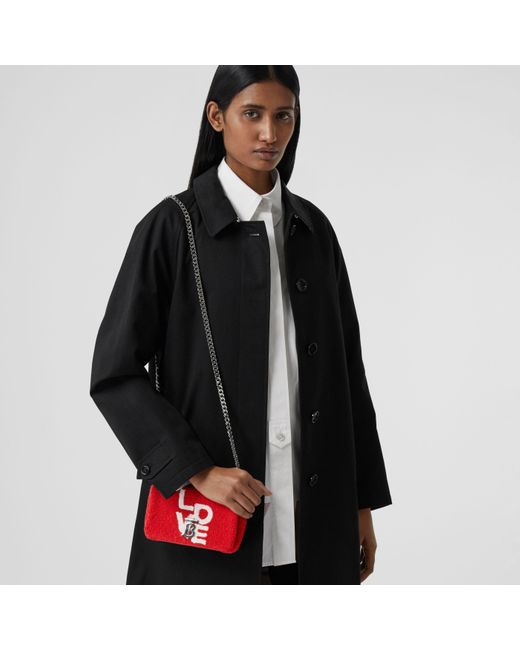 Burberry Red Mini Lola Love-Motif Towelling Bag