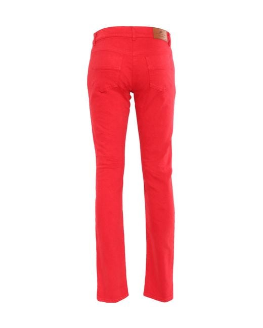 Elisabetta Franchi Red Logo Detailed Dyed Jeans