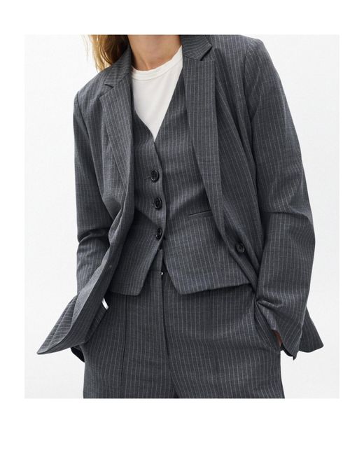 Rag & Bone Gray Striped Combination Suit Jacket