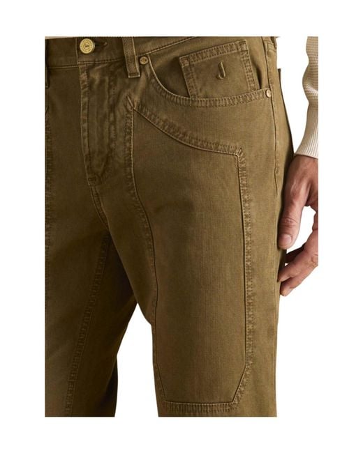 Jeckerson Green Casual Pants With Belt Loops for men