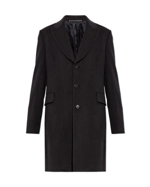 Paul Smith Black Collared Long-Sleeved Coat for men