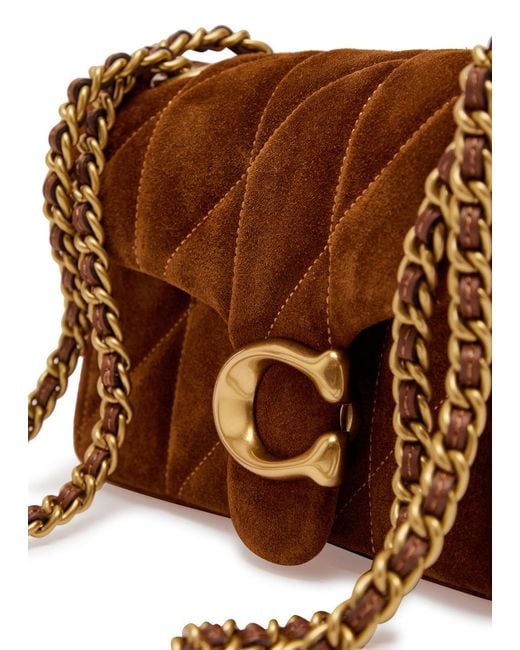 COACH Brown Quilted Suede Shoulder Bag