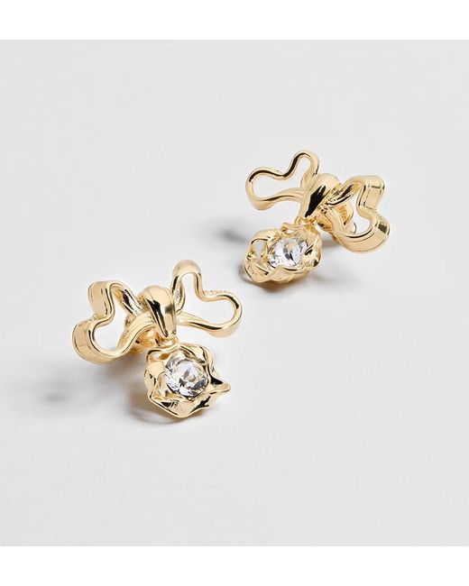 Dior Metallic Twisted Bow Earrings
