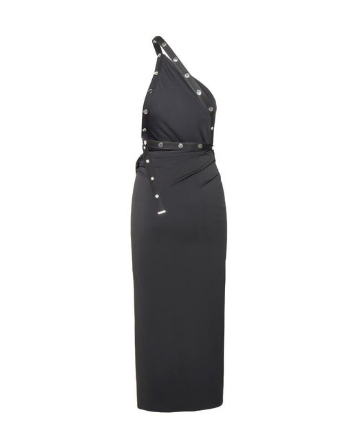 The Attico Black Acetate Blend Midi Dress
