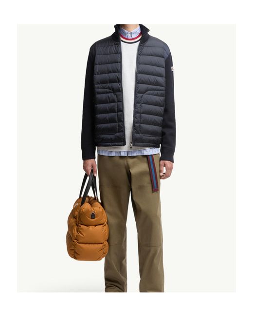 Moncler Blue Long-Sleeved Padded Cardigan for men