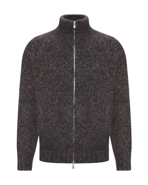 Brunello Cucinelli Gray High-Neck Long-Sleeved Knitwear for men