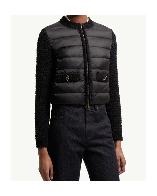 Moncler Black Padded Zip-Up Cardigan