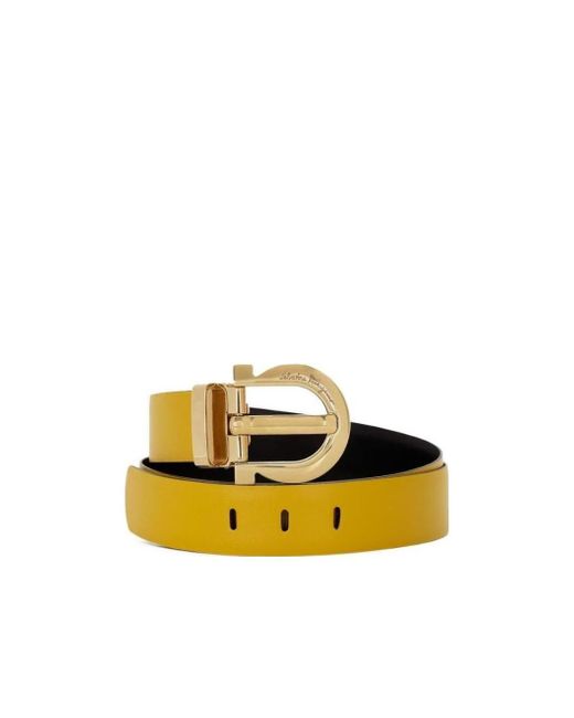 Ferragamo Yellow Logo Belt
