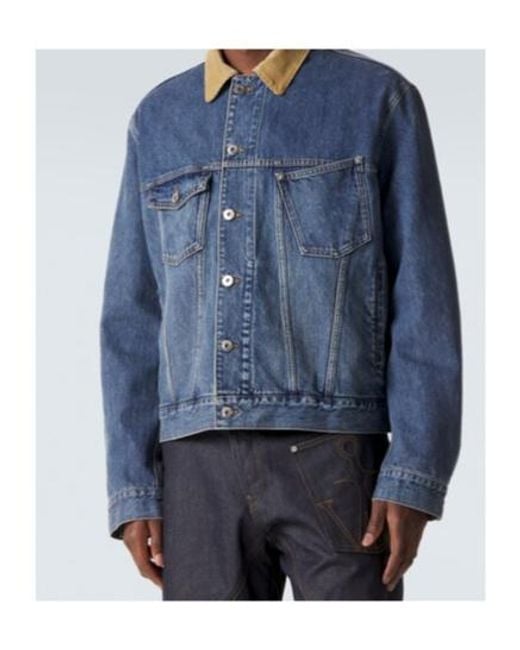 J.W. Anderson Blue Corduroy-Trimmed Denim Jacket for men