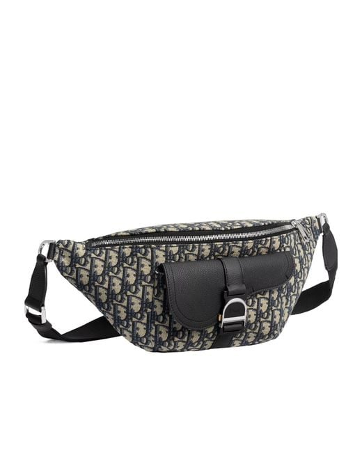 Dior Black Heritage Saddle Waist Bag for men