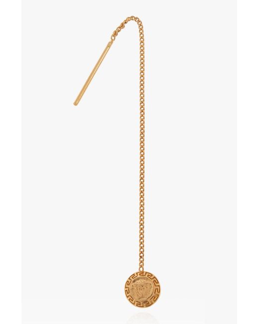 Versace White Medusa Head Drop Earrings