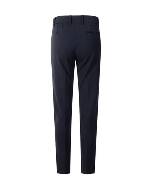 Emporio Armani Blue Pleated Straight Casual Pants