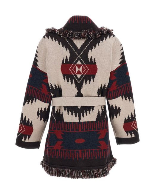 Alanui Multicolor Icon Jacquard Fringed Cardigan