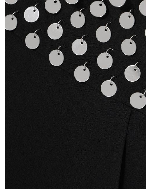 David Koma Black Strapless Midi Dress With Embellishments