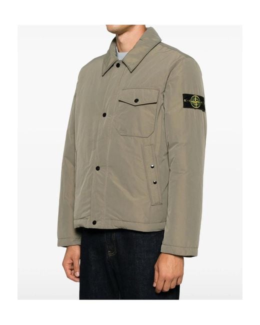 Stone Island Natural Logo-Patch Zip-Fastening Jacket for men
