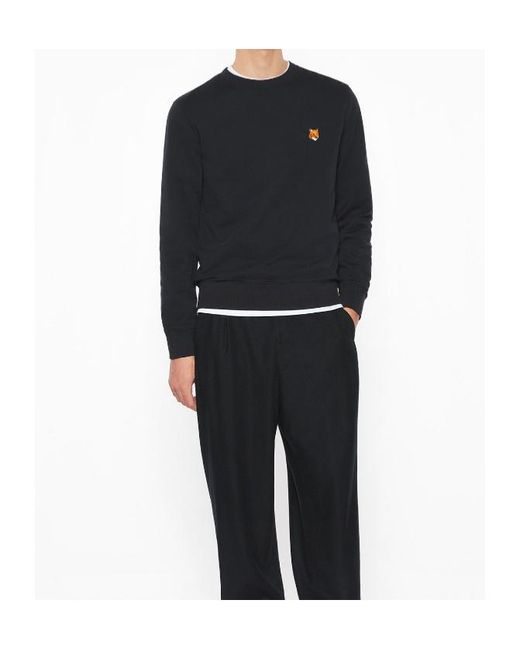 Maison Kitsuné Black Maison Kitsuné Fox Head Regular Sweatshirt for men