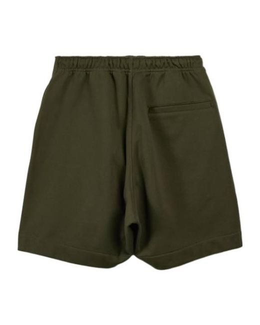 Y-3 Green Logo-Print Jersey Shorts for men